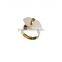 natural stone Hexagon shap Single ring Strip Stone Gold Plated Cuff Bands adjustable Ring for lady allergy free