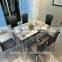 Modern Dining Room Furniture Strong Natural Marble Dining Table Set With 6 Chairs