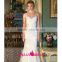GS3 elegant sleeveless v neck backless vintage lace wedding dress applique beaded floor length noiva vestido de noiva