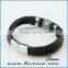 wholesale brown braided blank mens Leather bracelet