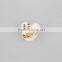 Double-sided Puffed Heart With Flower Multicolored Porcelain Bead