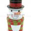 Christmas Santa Claus Snowman Shaped Tin Can with Three Layers