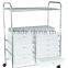 9 drawes storage organizer rolling with 2 tier shelf trolley cart