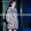 Factory sale natural sapphire mink fur hooded coat for women