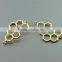 cute 7mm tiny hexagon shape matte gold honeycomb jewelry findings& components