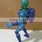 cartoon design pvc cool blue stand space monster action figure, custom cartoon style vinyl toy
