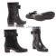 PVC black rain shoes, fashionable glossy and light and safety and comfortable rain shoes