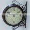 3 in 1 Outdoor Rotating Metal Double Sided Clock
