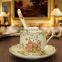 New Porcelain ivory color rose tea cup and saucer set for tea coffee