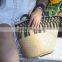 Seagrass beach bag with seashell decoration, cool design for summer holiday