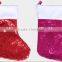 China Factory Colors of 4 Fabric Bling Sock Kit Hanger Holder Wholesale Wool Felt Women's Christmas Socks With Sequin for Decor