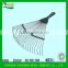 High Quality metal fan shape chrome plated 45# steel garden rake 18T 22T 24T