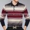 oem big stripe print men's polo shirt with good quality long sleeve color matching Men tailored casual polo shirt for man