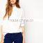 Hot Sale Slim Boyfriend Classic Point Collar White Shirt With Pleat Detail Back