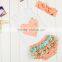 Boutique 3 pcs ruffle top bloomer headband sets fancy gold polka dot baby outfits