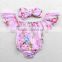 Baby Girl Flower Printed Romper Children Wear Clothes Baby Bodysuits