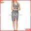Slim fit v neck stripe print clothing wholesale lady dress cotton design