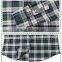 2017 latest long sleeve blue plaid 100% cotton flannel men shirt