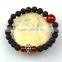 Skull Charm Red Agate Bracelet Lava Stone Bracelet