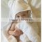Hooded Baby Towel with Washcloth Mitt, 100% Organic Cotton White Baby Bath Towel Set for Kids