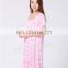 Summer bamboo fiber pajama sleep dress for ladies short sleeves