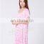 Summer bamboo fiber pajama sleep dress for ladies short sleeves