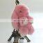 Cute real rabbit fur bunny keychain/bag charm for bag/car fashion