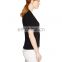 women short sleeve tie front coverup black slim top blouse