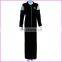 midi-sleeved graceful glossy black dress