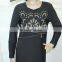 African Elegant Sleeves Lace Fancy Chest Hot Stamping Delicate Between The Waist Zipper For Muslim Abaya