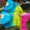 P-9076 Hot sale performance 100% silk multy colors 1.5/1.8m long belly dance fan veil