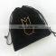Suede double pull small velvet jewelry draw string bag