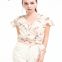 Short Sleeve Wrap Casual Floral Printed Ladies’ Blouse Top