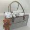 multi-function leather edge felt baby diaper organizer caddy with leather handle