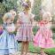 2019 summer Girls lae ruffle Dresses kids pink princess bow vest dress