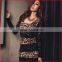 2015Women's Fashion Leopard Print Lace DressTight Black Mini Dress