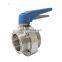 Free sample sanitary manual SMS 25.4 male butterfly valve for brewery,dairy,food processing equipments