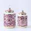 European Simple Style Purple Wave Pattern Ceramic Flower Vases With Lid For Home Decoration