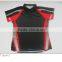 custom sublimation sports polo shirt for 100 % polyester, blach and red