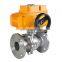 Flange Motorized Electric Ball Valve Stainless Steel 304 Two Ways with Manual Override