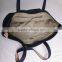 High Quality Navy Denim Bag Denim Tote Bag With Leather Trim