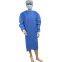 Cheap Non woven SMS PE Disposable Knit Cuff Waterproof Isolation Gown