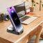 Magnetic 3 in 1 Wireless Charger Phone Desktop Stand Black Wireless Charging Station for iPhone 12 13 14 15 Pro Max