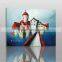 red huose abstract landscape oil painting on canvas castle