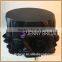 TC107G with flower black rosette satin 132" round table cloth