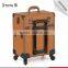  New design fashionable makeup organizer cosmetic makeup trolley case with mirror