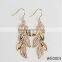 Wholesale gold plated earrings latest design vintage leaf tassel earrings