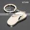 3D Three-dimensional Mini Slipper Shaped Zinc Alloy Silver Plated Blank Metal Slipper Keychain