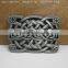 Customized new design man flat belt with metal plate buckle