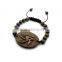 Good Quality Wood Eye of Heru Pendant Adjustable 8mm Hip Hop Wood Bracelet